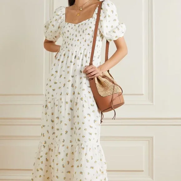 Faithfull the Brand Gianna Midi Dress in Carrie Floral size L NWT - Picture 3 of 11